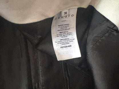 Sandro Khaki Straight Leg Trousers UK 10