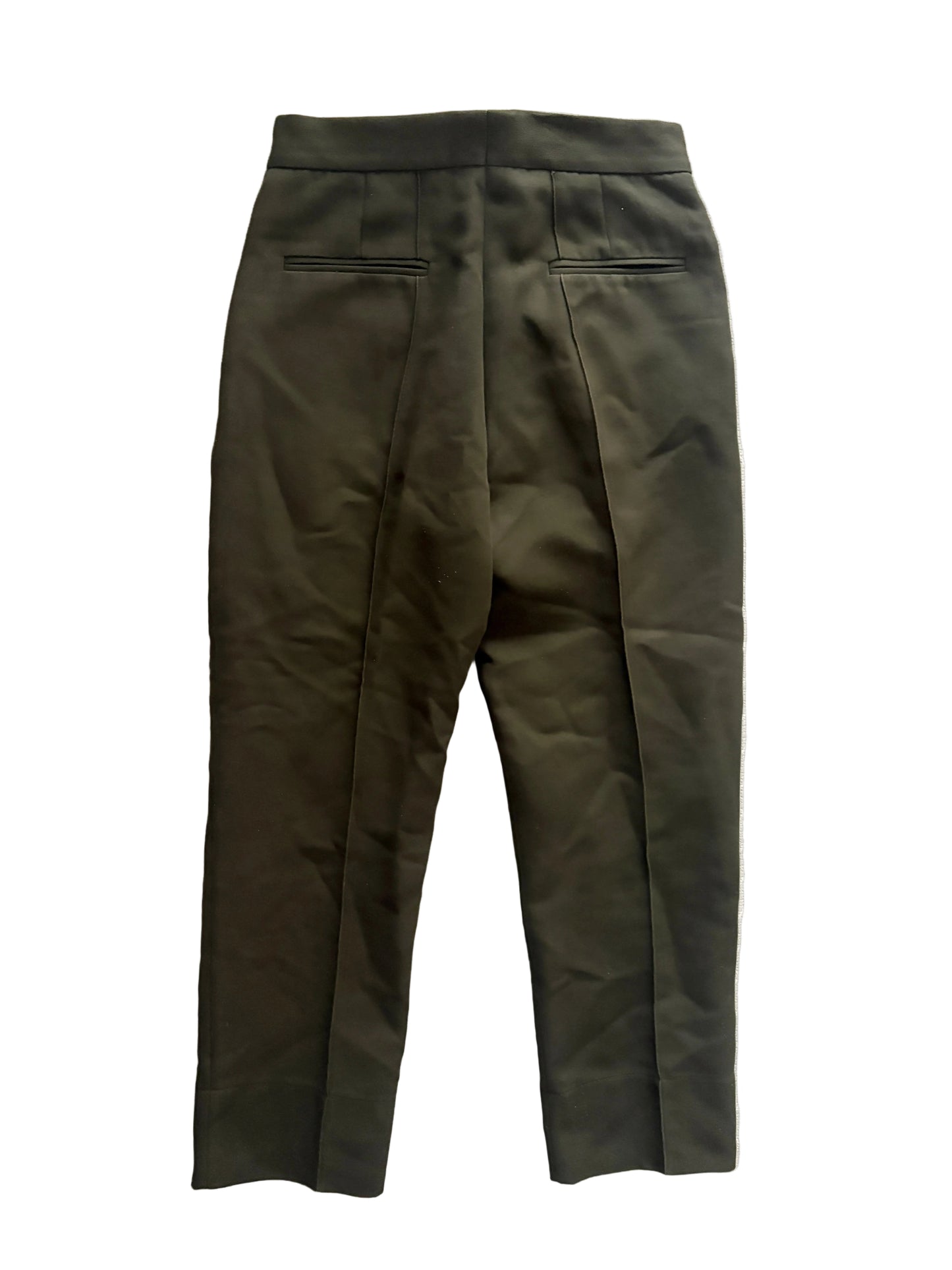 Sandro Khaki Straight Leg Trousers UK 10