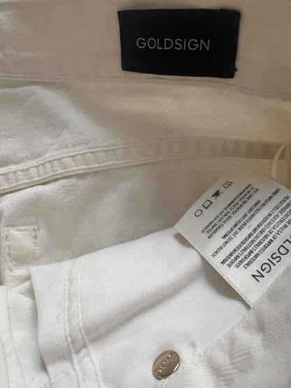 Goldsign White Wide Leg Jeans 26"
