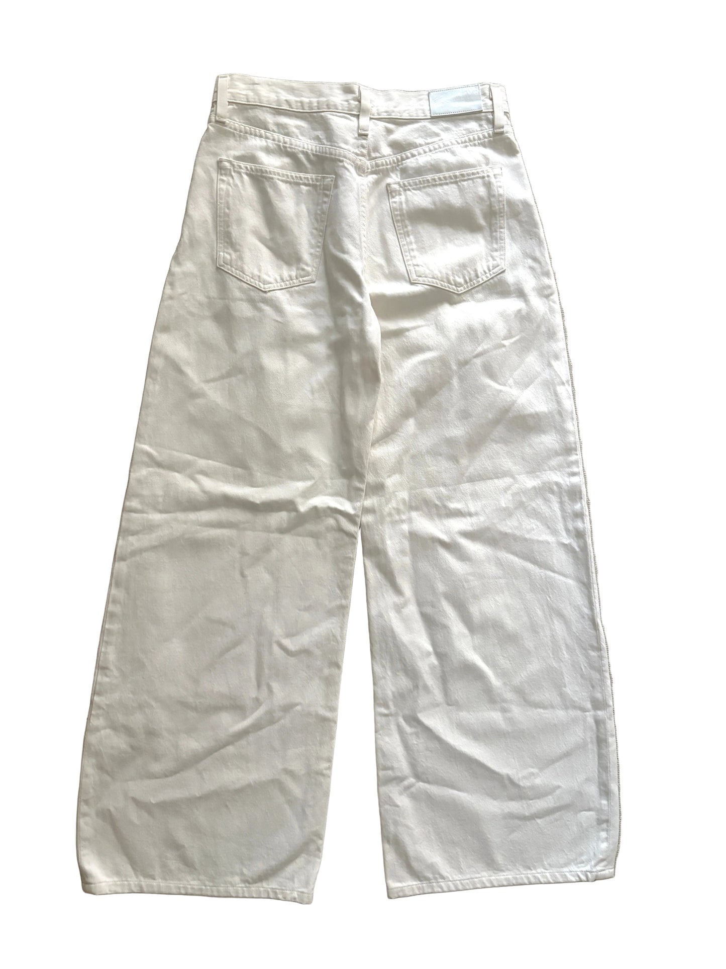 Goldsign White Wide Leg Jeans 26"
