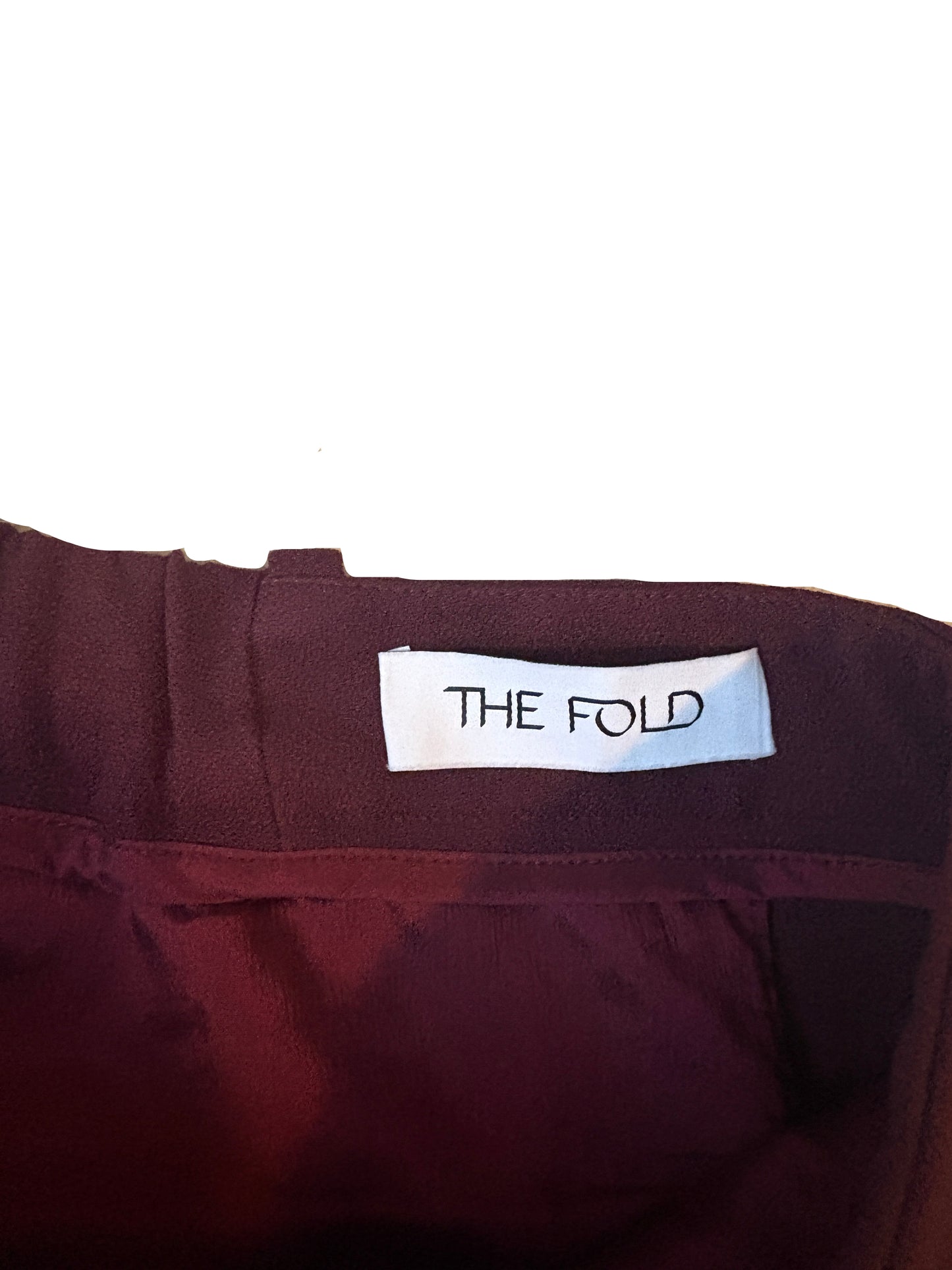 The Fold Crepe Burgundy Trousers UK 12