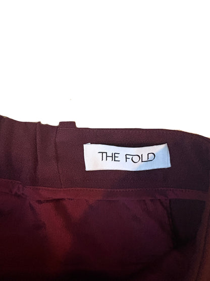 The Fold Crepe Burgundy Trousers UK 12