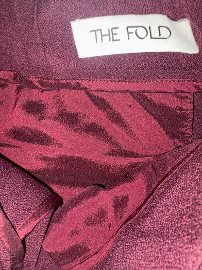 The Fold Crepe Burgundy Trousers UK 12