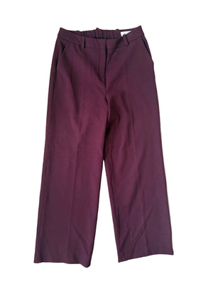 The Fold Crepe Burgundy Trousers UK 12