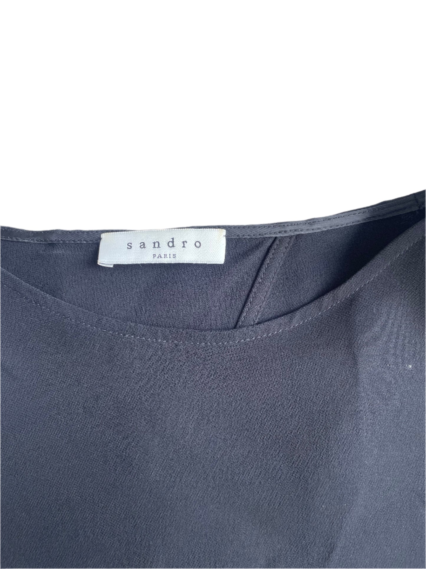 Sandro Crepe Open Back Blouse S