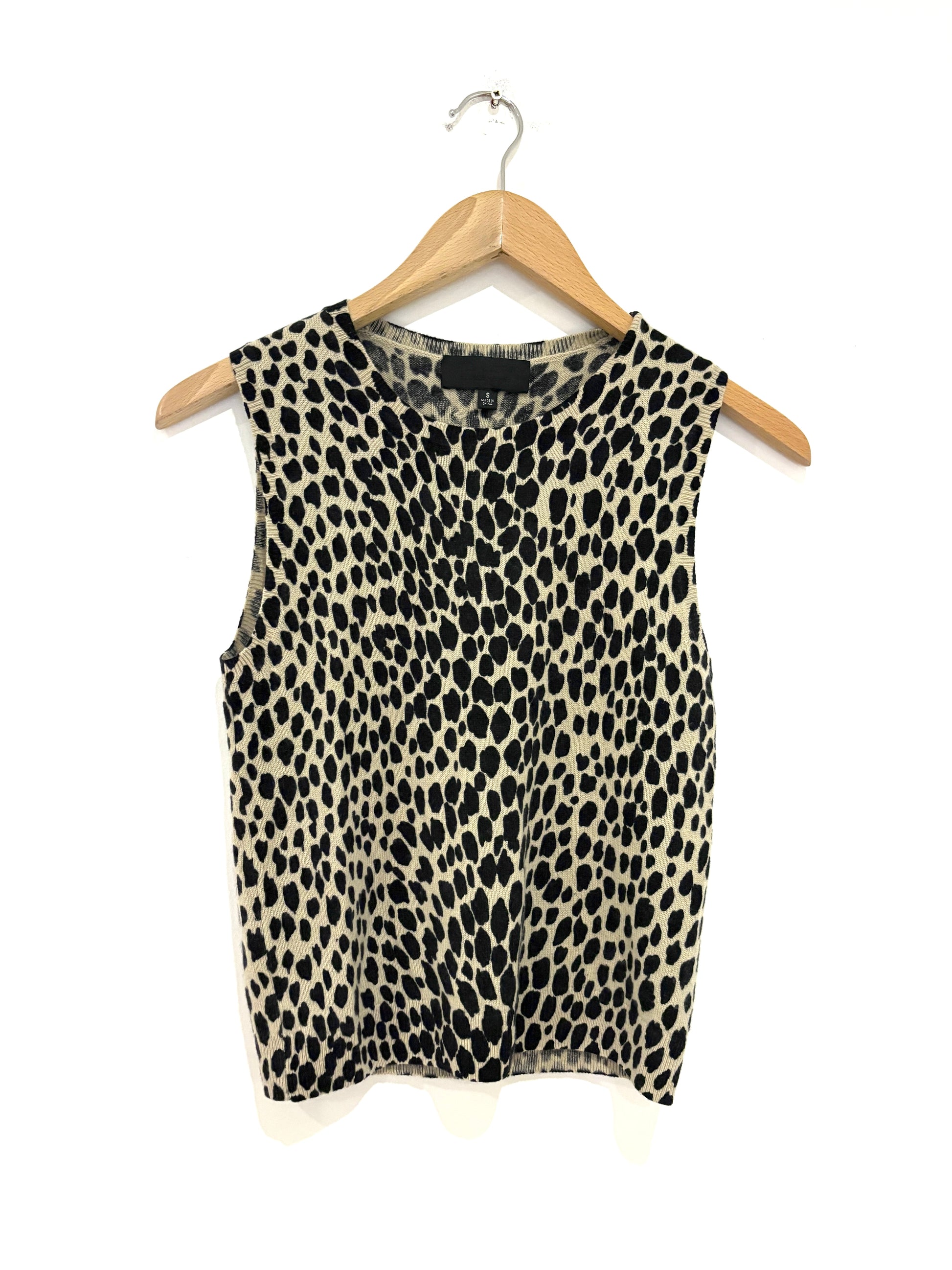 Nili Lotan Nessa Cheetah Print Cashmere Tank