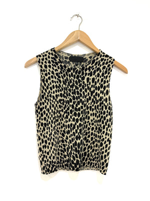 Nili Lotan Cheetah Print Cashmere Tank S