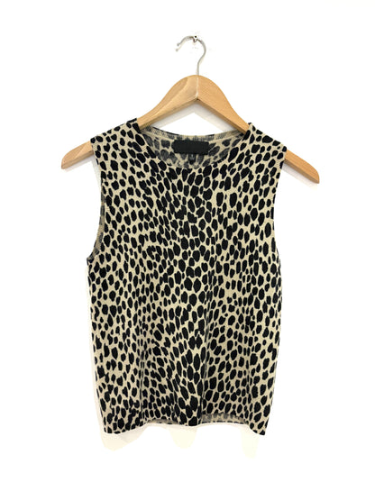 Nili Lotan Nessa Cheetah Print Cashmere Tank