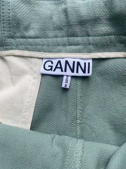 Ganni Green Drawstring Shorts UK 8