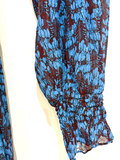 The Fold Floral Lurex Ruffle Printed Shirt Dress UK 12