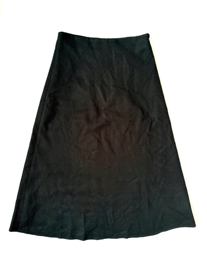 The Fold Forest Green Wool A-Line Skirt