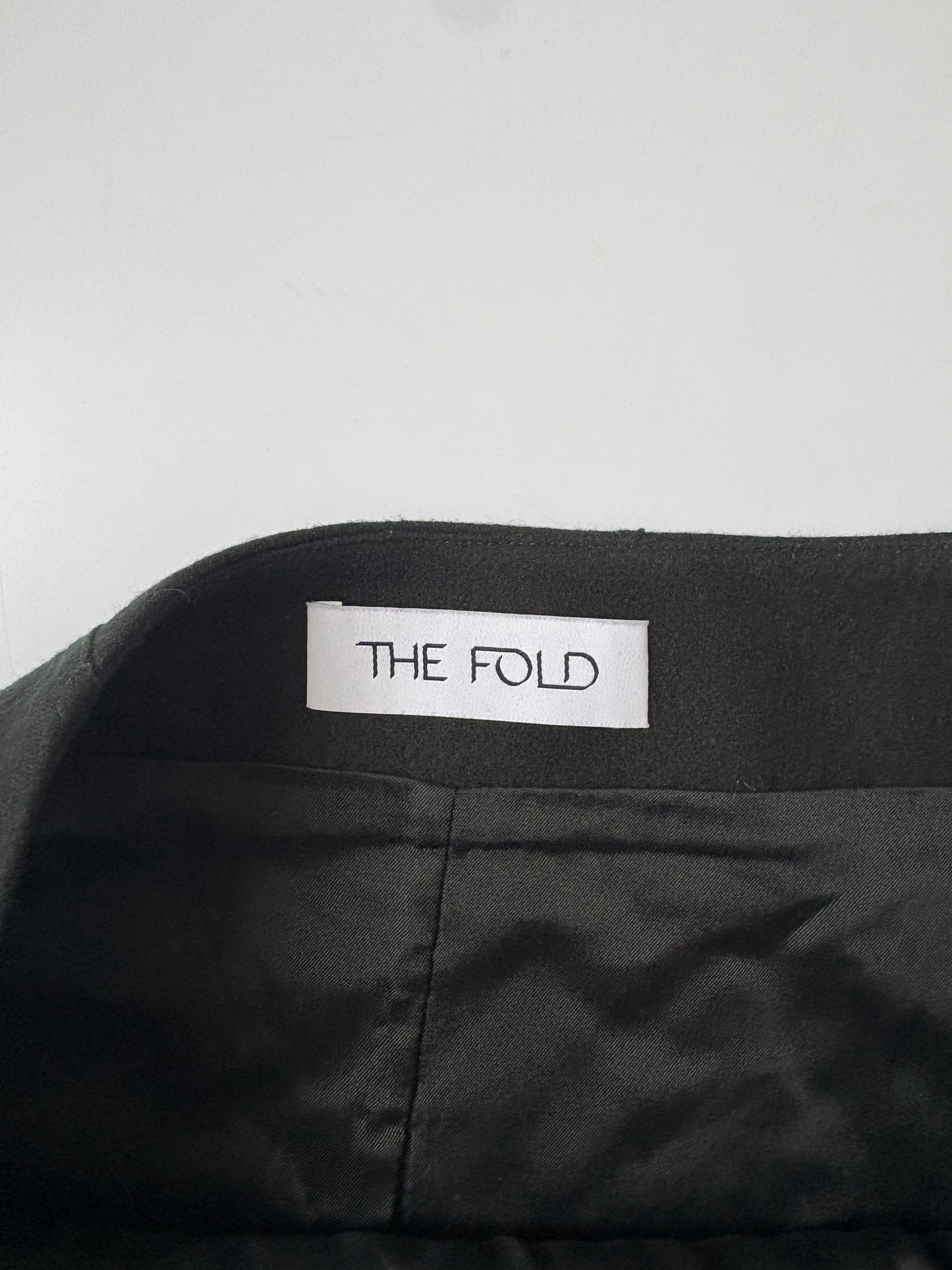 The Fold Forest Green Wool A-Line Skirt UK 10