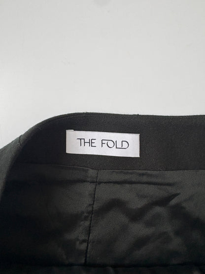 The Fold Forest Green Wool A-Line Skirt UK 10