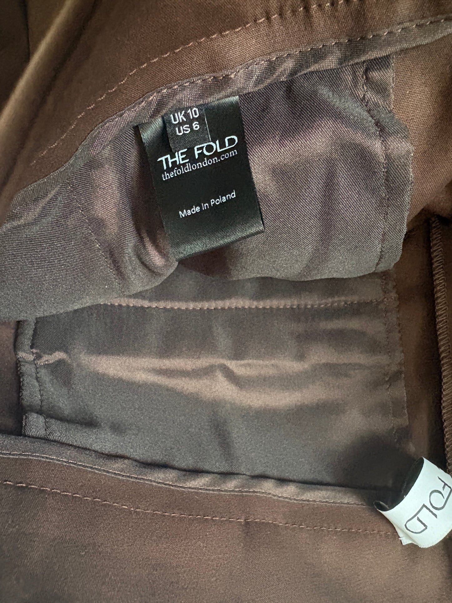 New With Tags The Fold Brown Straight Leg Trouseers UK 10