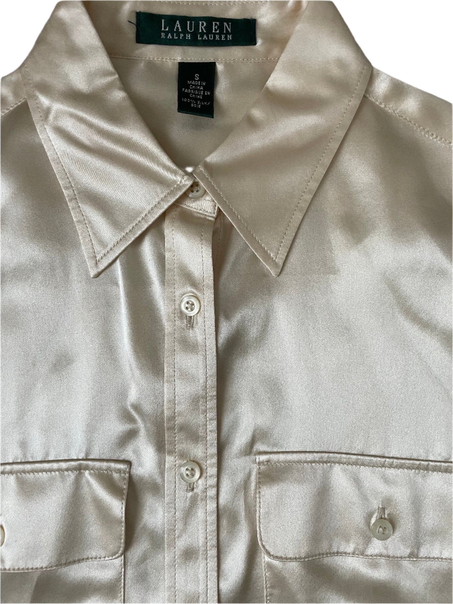 Lauren by Ralph Lauren Classic Satin Shirt S