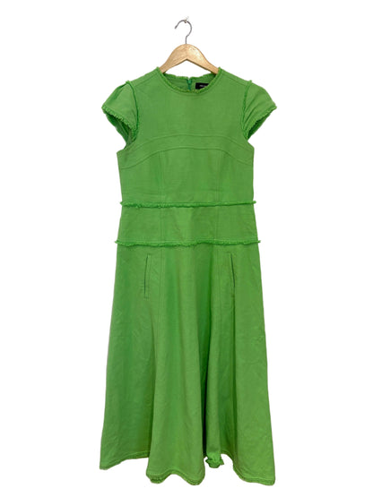 Me+Em Bright Green Cap Sleeve Midi Dress