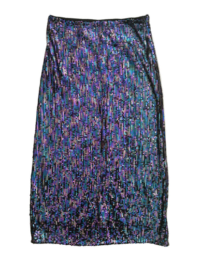 Whistles blue sequinned long skirt