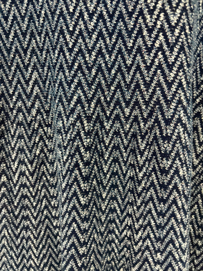 The Fold Blue Chevron Dress M
