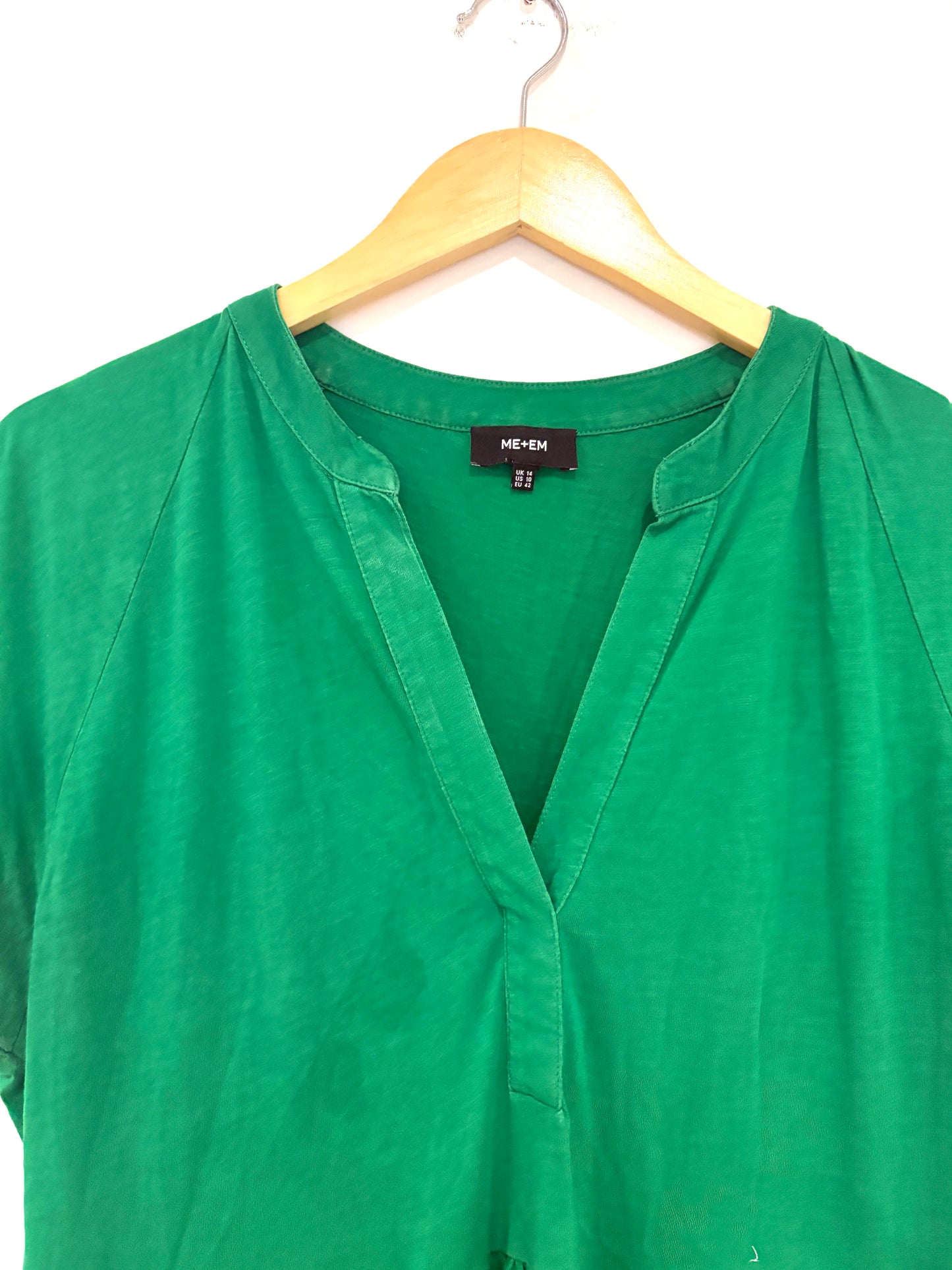 Me+Em Green Tiered Cotton Dress UK 14
