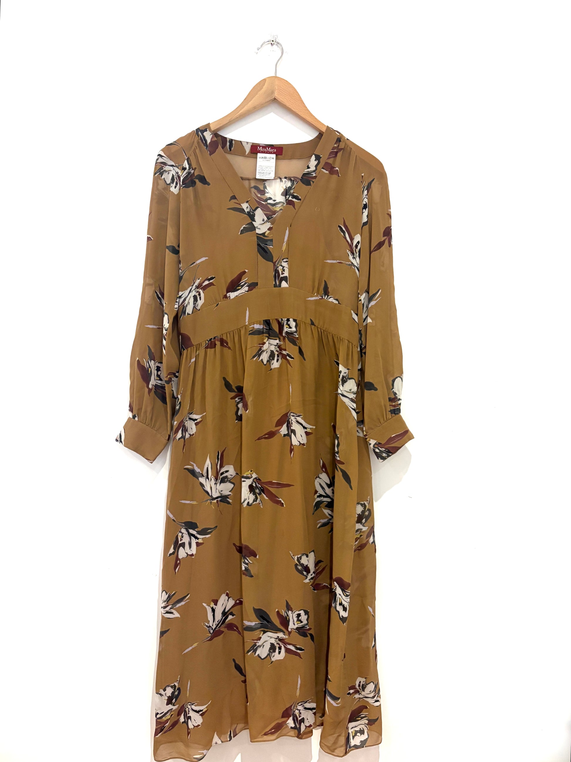 Max Mara Floral Print Silk Dress