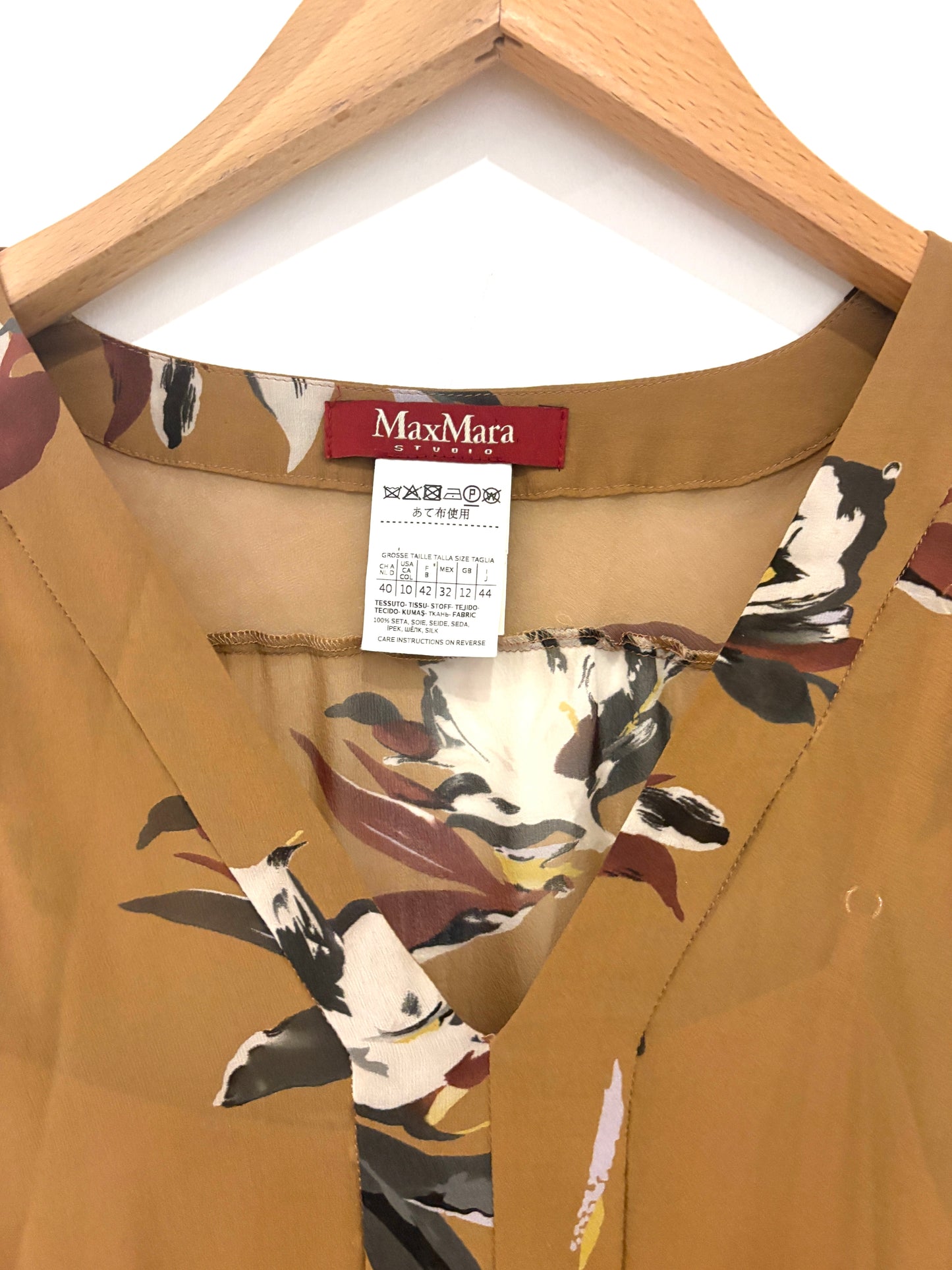 Max Mara Studio Floral Print Silk Dress UK 12