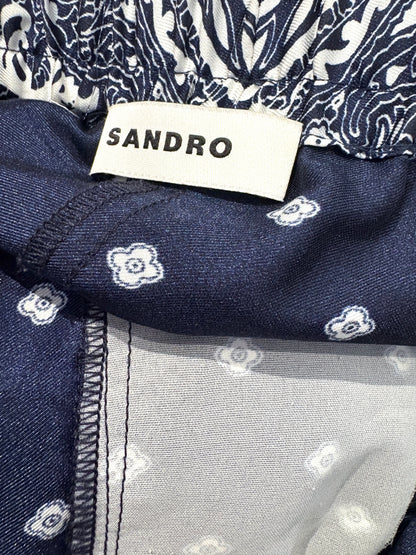 Sandro Bandana Print Floaty Trousers UK 10