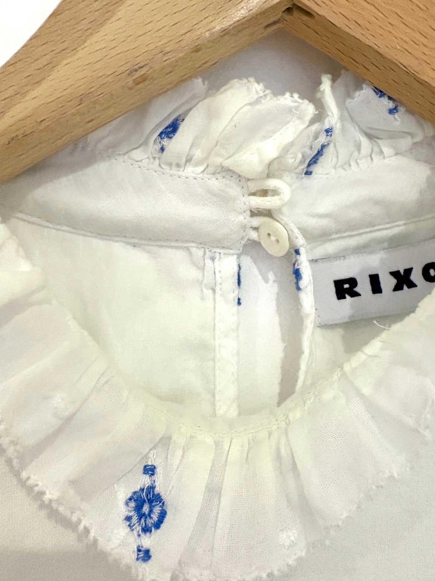 Rixo Embroidered White Blouse UK 12