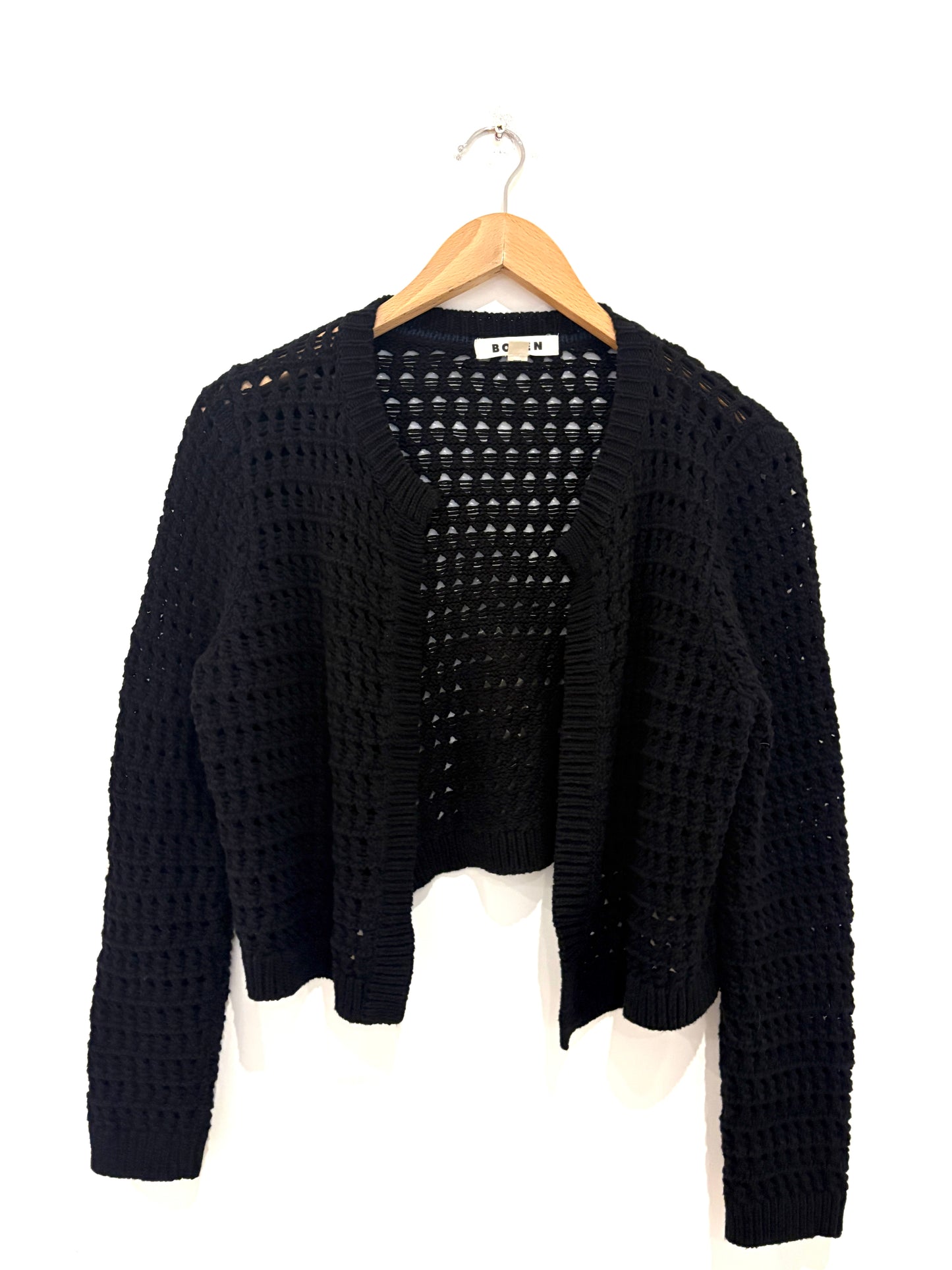 Boden Black Crochet Cardigan 