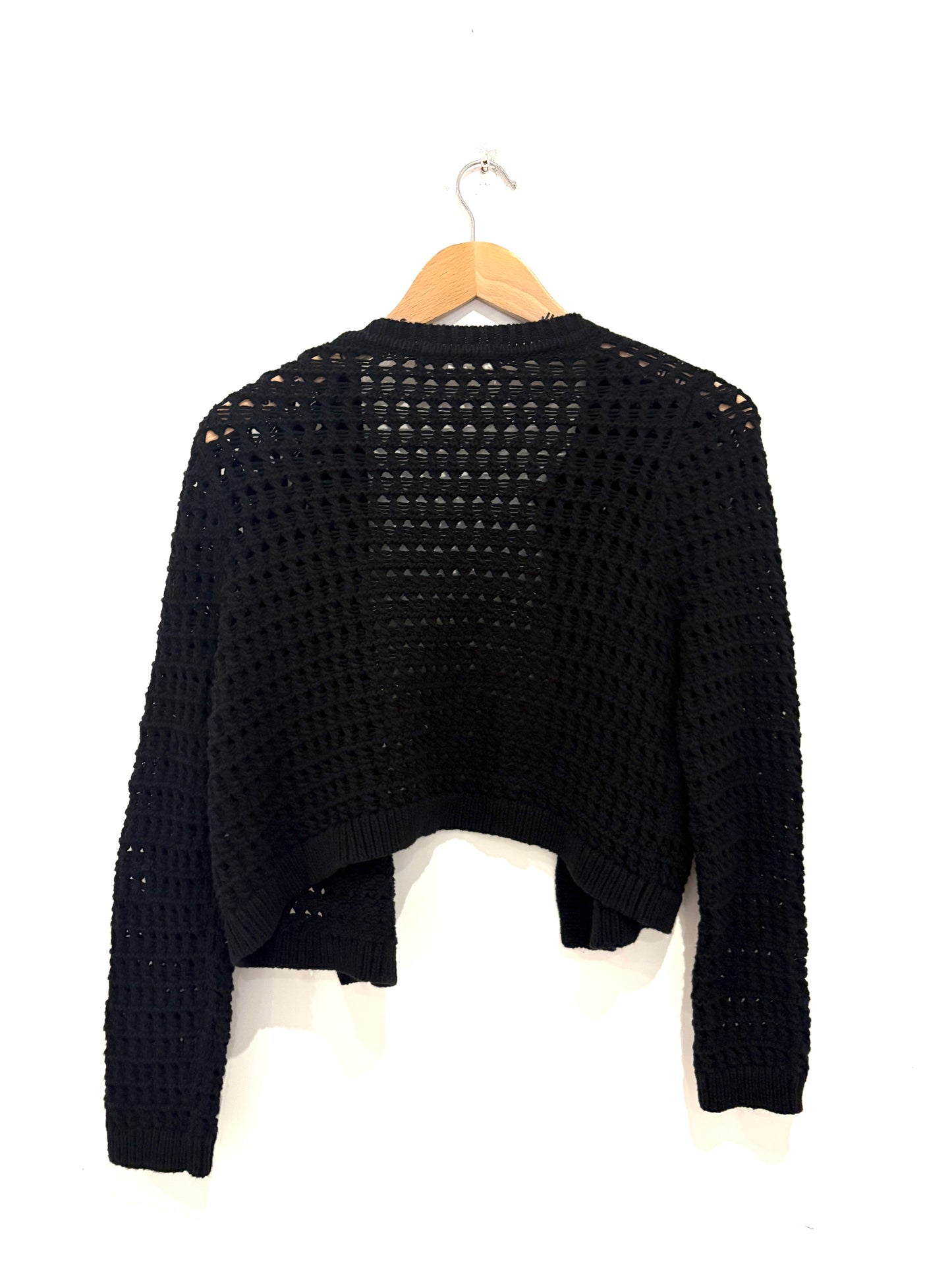 Boden Black Crochet Cardigan M