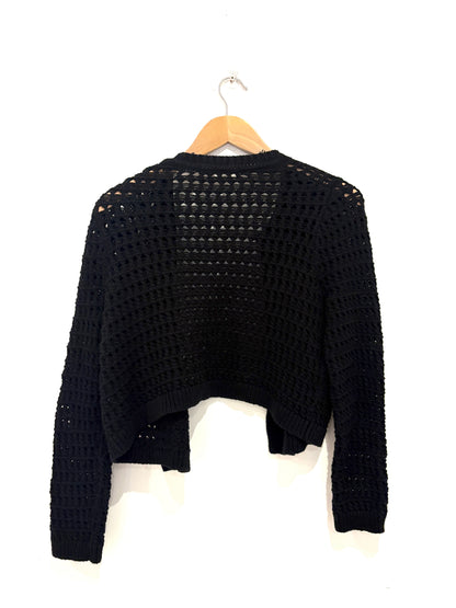 Boden Black Crochet Cardigan M