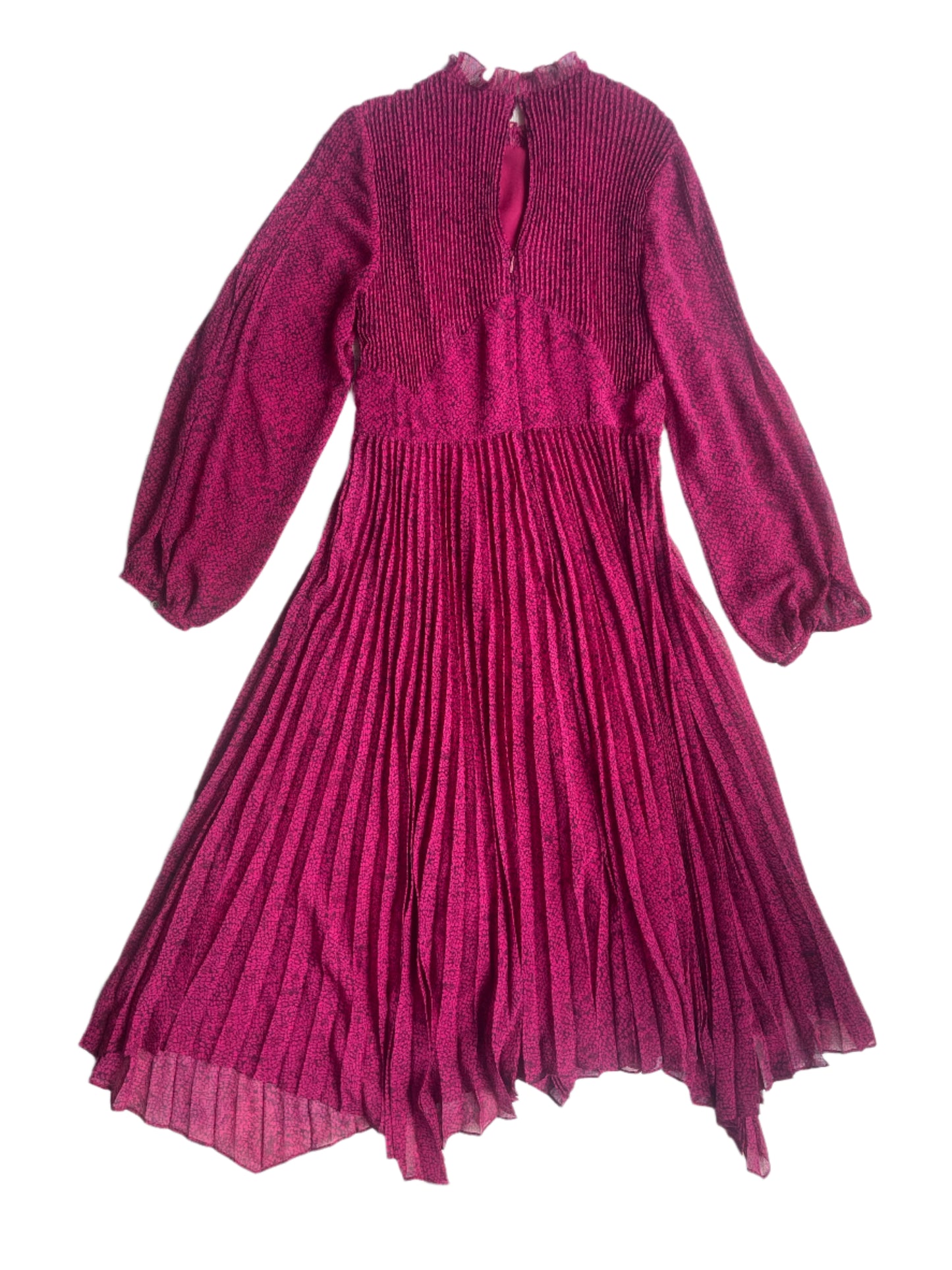 Whistles Pink Abstract Snake Plisse Dress UK 10
