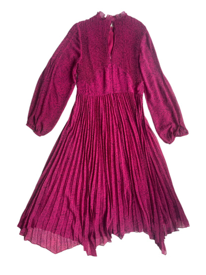 Whistles Pink Abstract Snake Plisse Dress UK 10