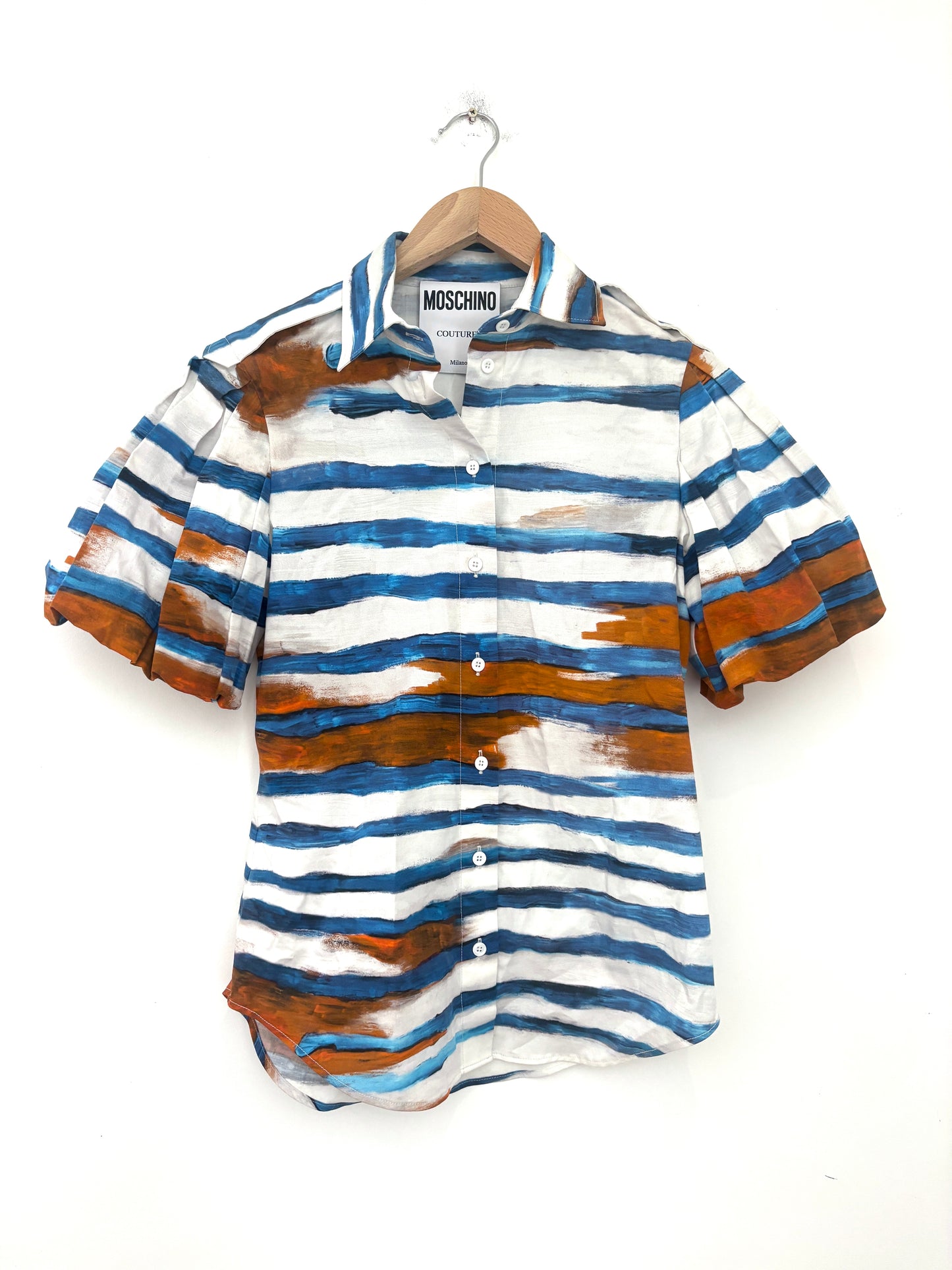 Moschino Couture Blue Striped Blouse