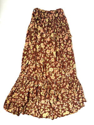 Faithfull the Brand Floral Tiered Skirt UK 10
