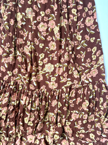 Faithfull the Brand Floral Tiered Skirt UK 10