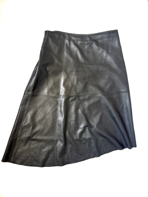 Jigsaw Asymmetric Leather Skirt UK 16
