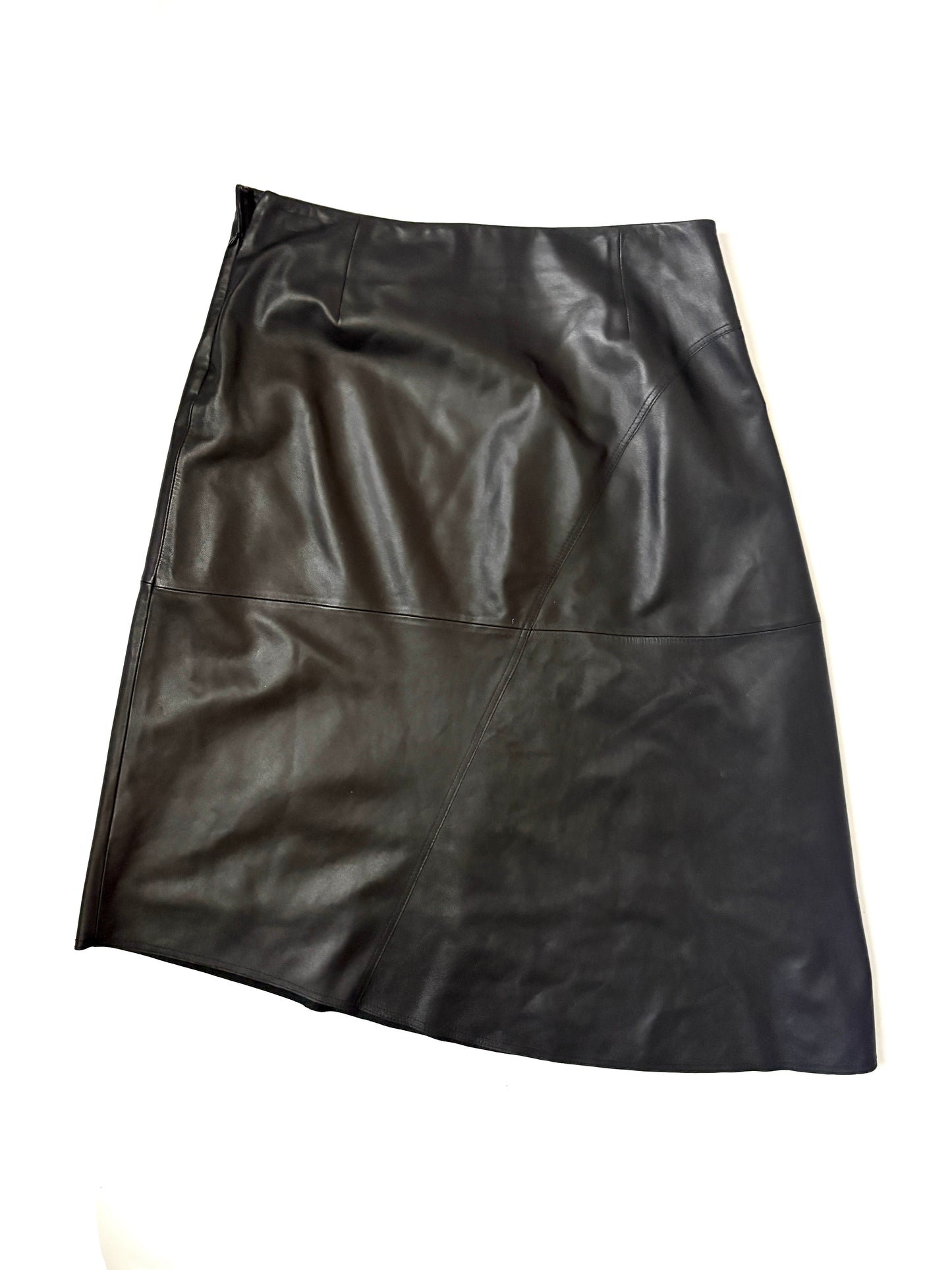 Jigsaw Asymmetric Leather Skirt UK 16
