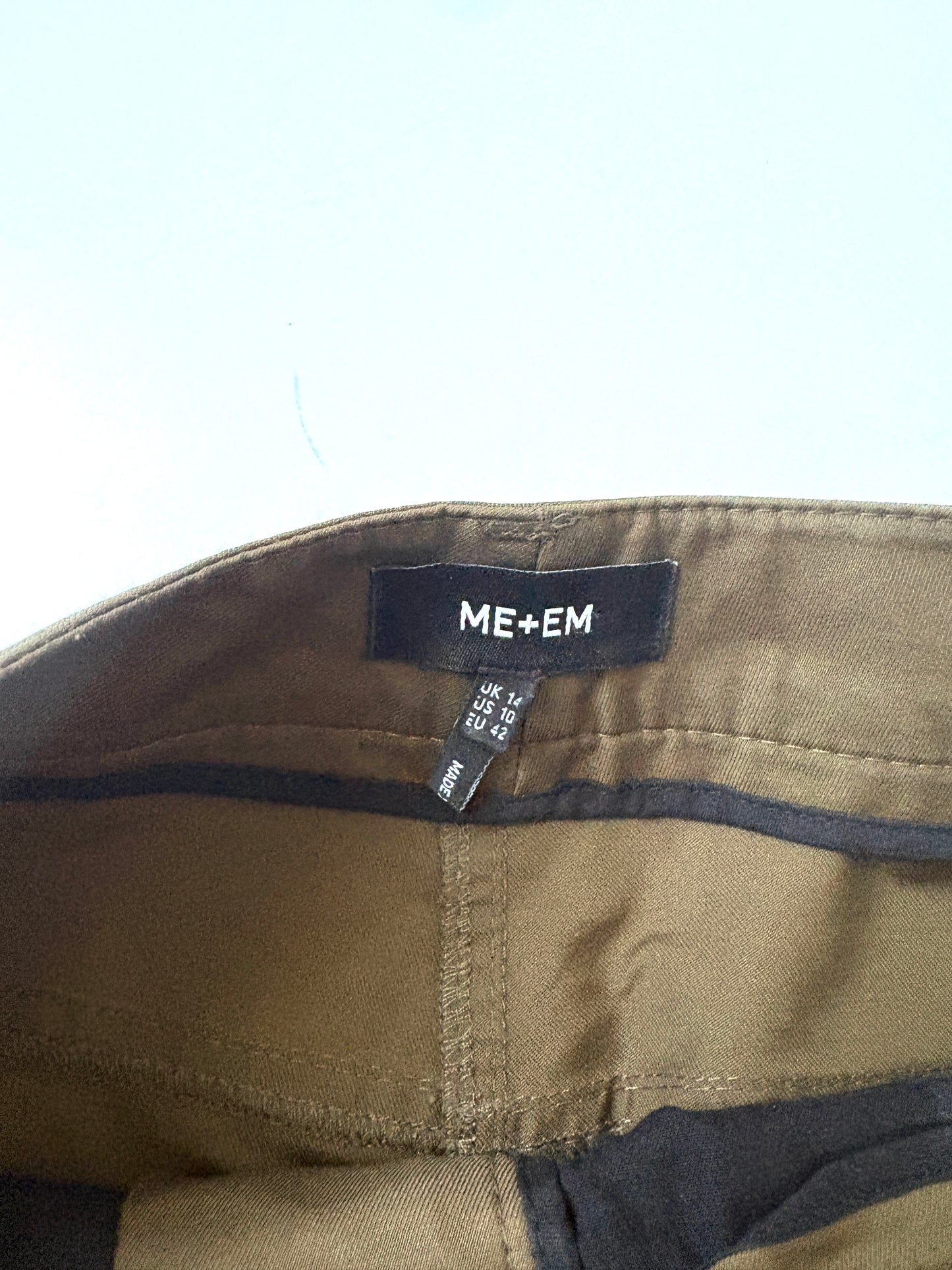 Me+Em Khaki Cotton Trousers uK 14