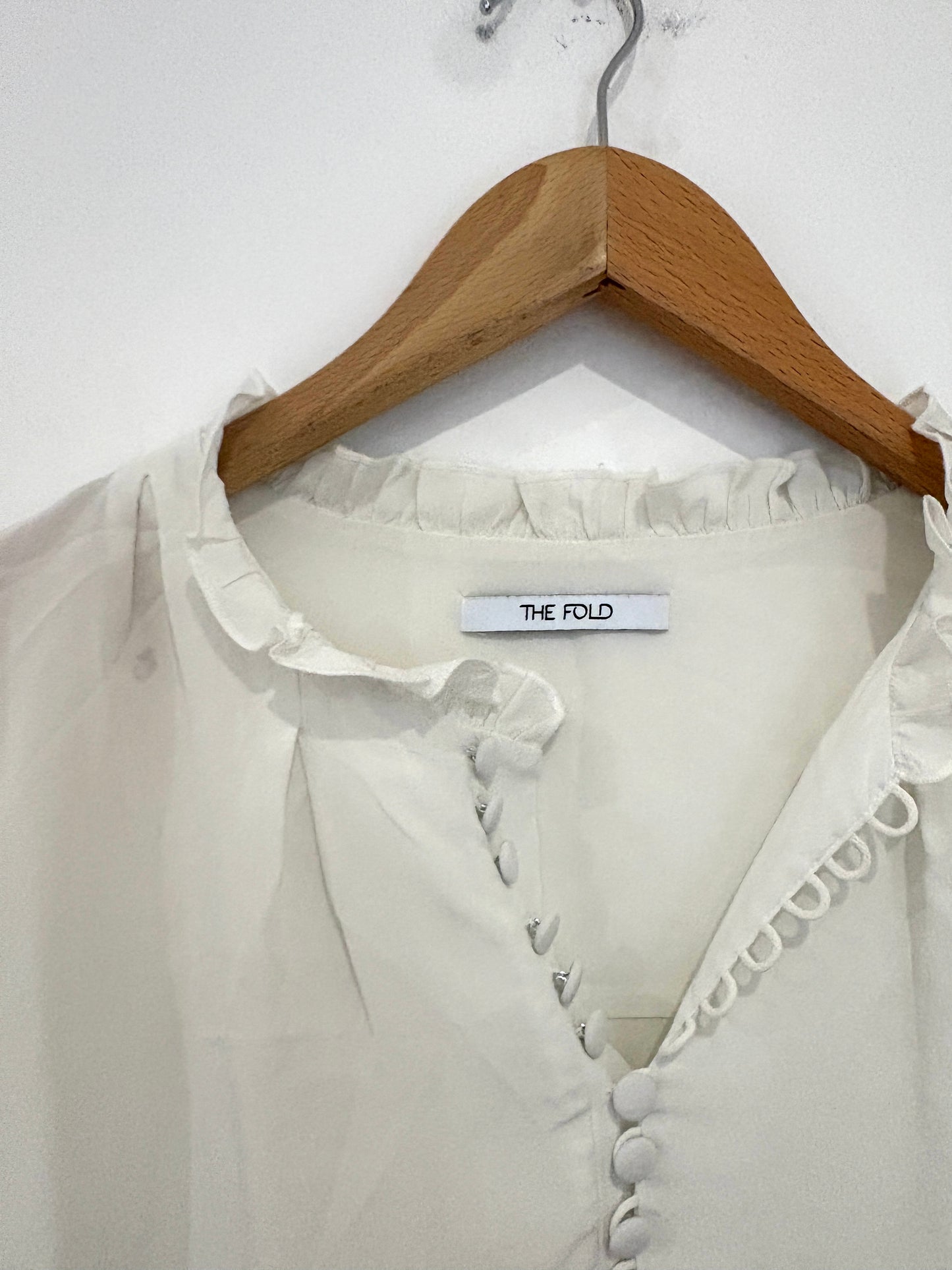 The Fold Silk White Blouse UK 12