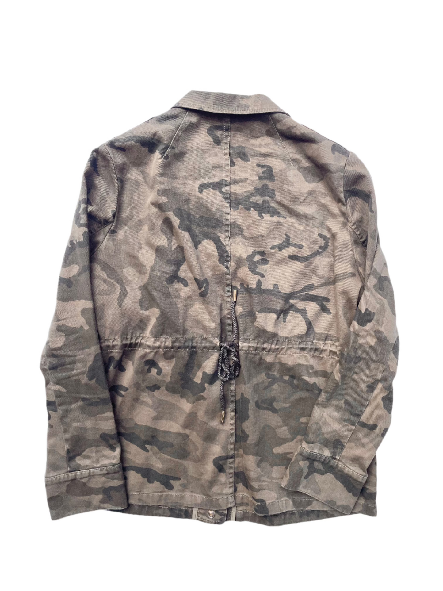 Me+Em Khaki Casual Drawstring Camouflage Jacket UK 14