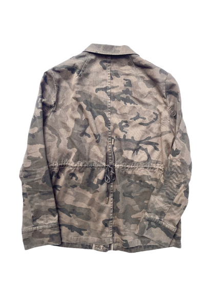 Me+Em Khaki Casual Drawstring Camouflage Jacket UK 14