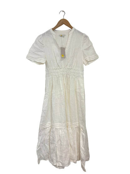 Boden Pin Tuck Midi Linen Dress