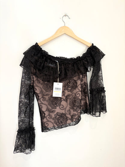 New With Tags Nicholas Rosie Lace One Shoulder Top UK 8