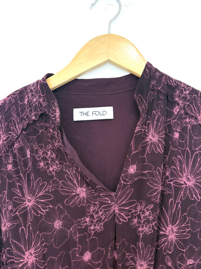 The Fold Silk Print Midi Dress UK 12