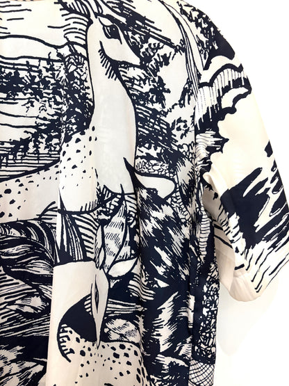 Victoria Victoria Beckham Print Blouse UK 14