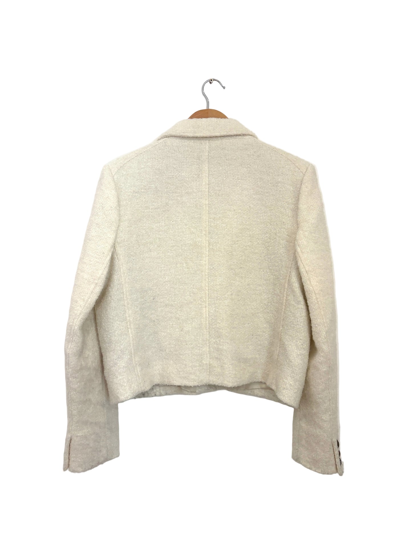 Me+Em Military Boucle Cream Utility Crop Jacket UK 14