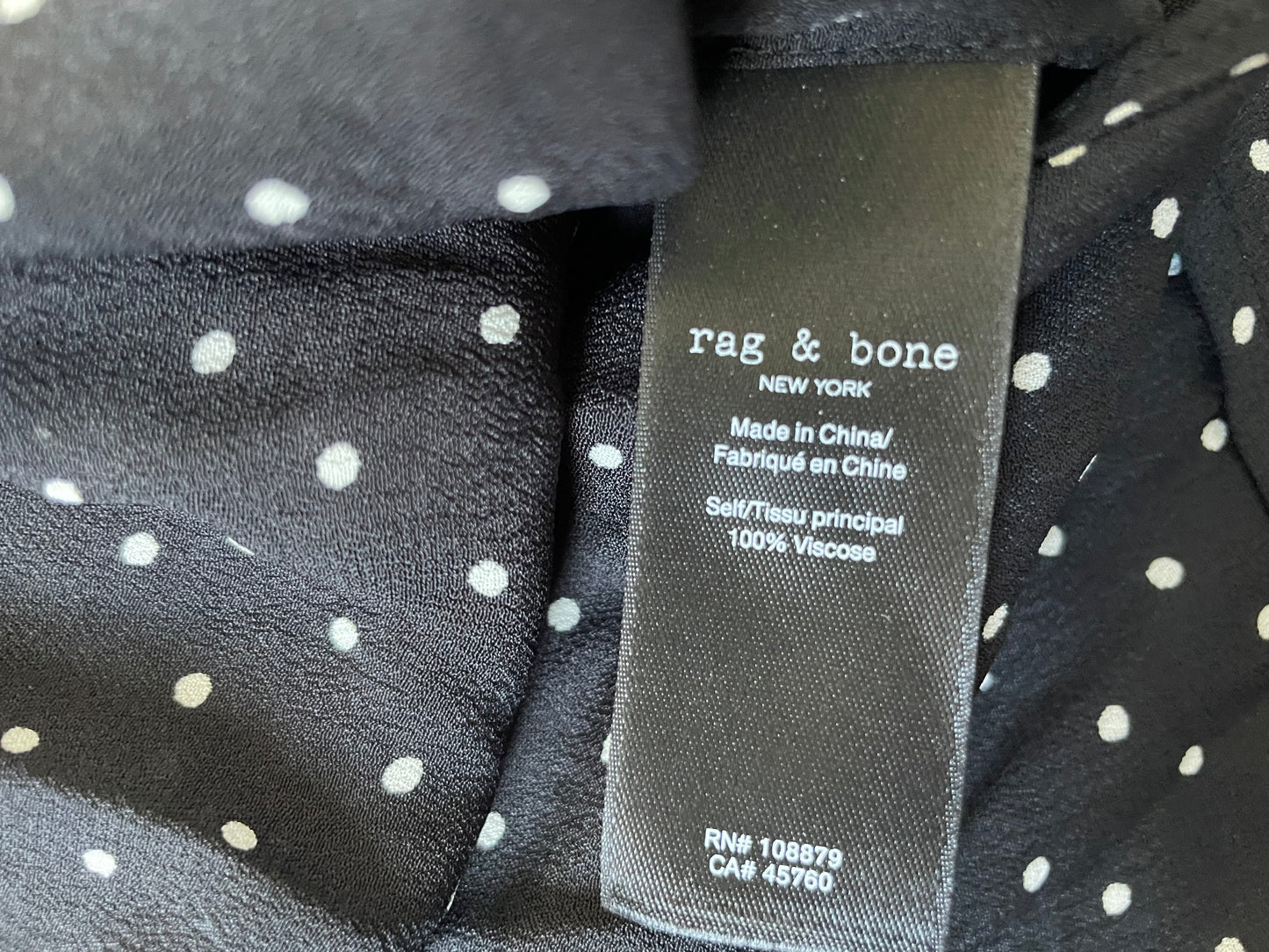 Rag & Bone Farren Polka Dot Shirt M