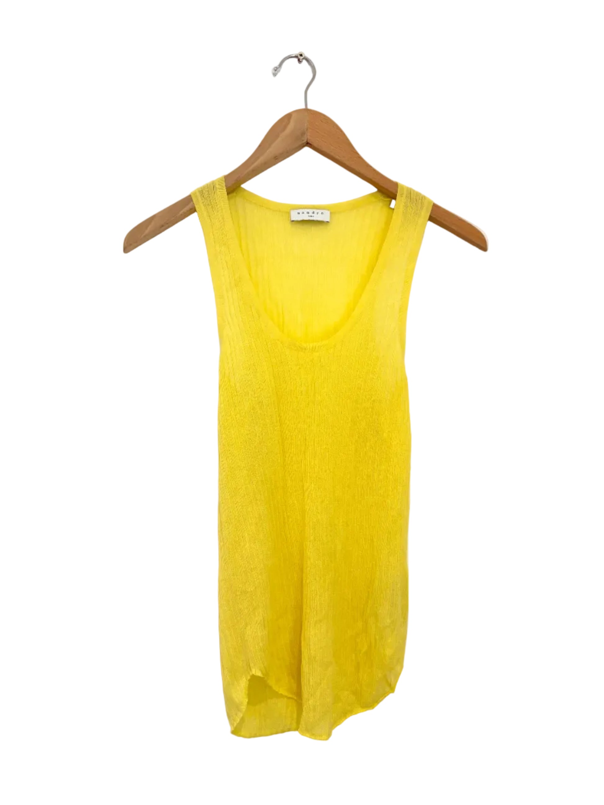 Sandro yellow stretch lightweight knit