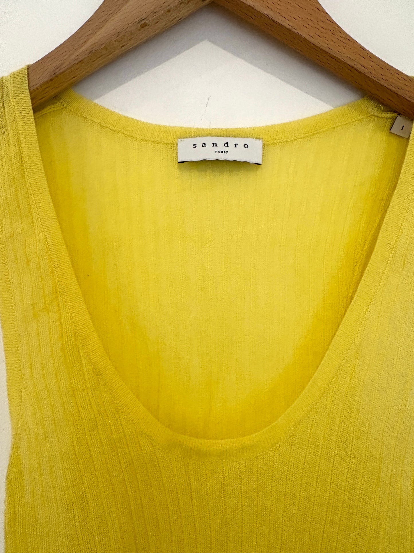 Sandro Yellow Sleeveless Knit S