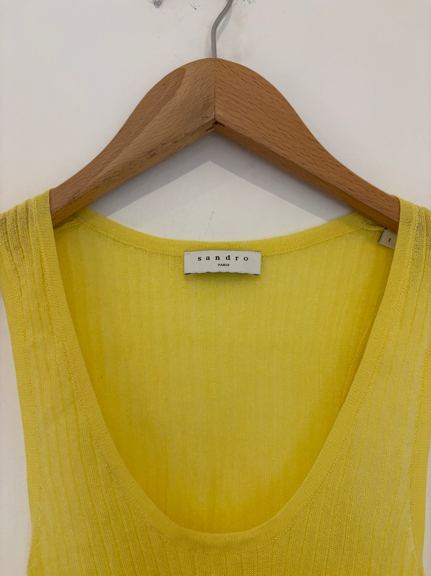 Sandro Yellow Sleeveless Knit S